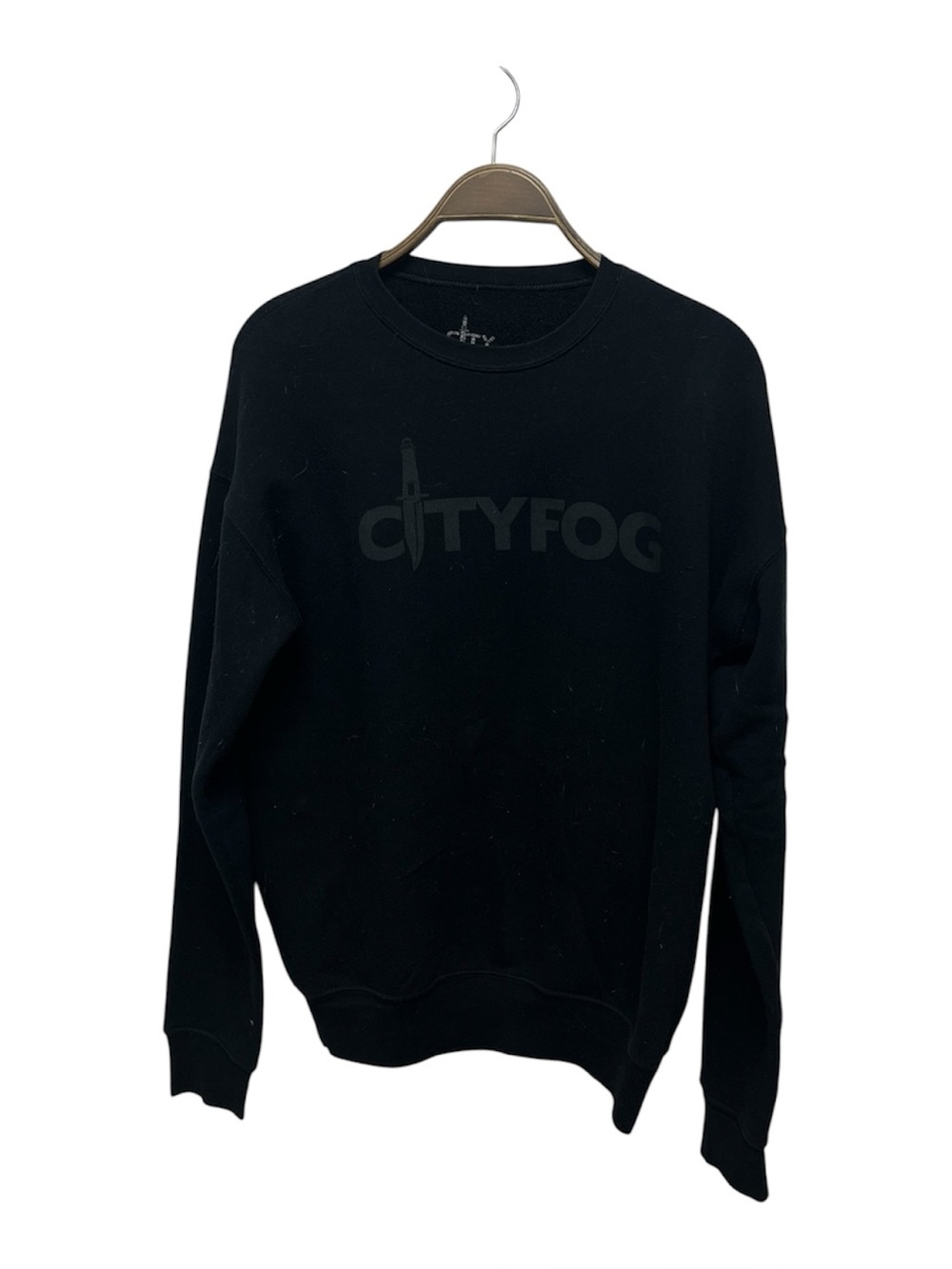City Fog Black Crewneck Sweatshirt - Made in USA